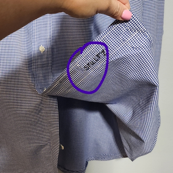 POLO RALPH LAUREN Andrew Mens 17 Neck 34/35 Blue Gingham Button Down Preppy - Picture 4 of 12
